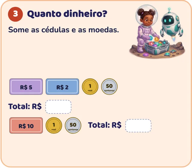 Atividade do 2º ano: Dinheiro de verdade